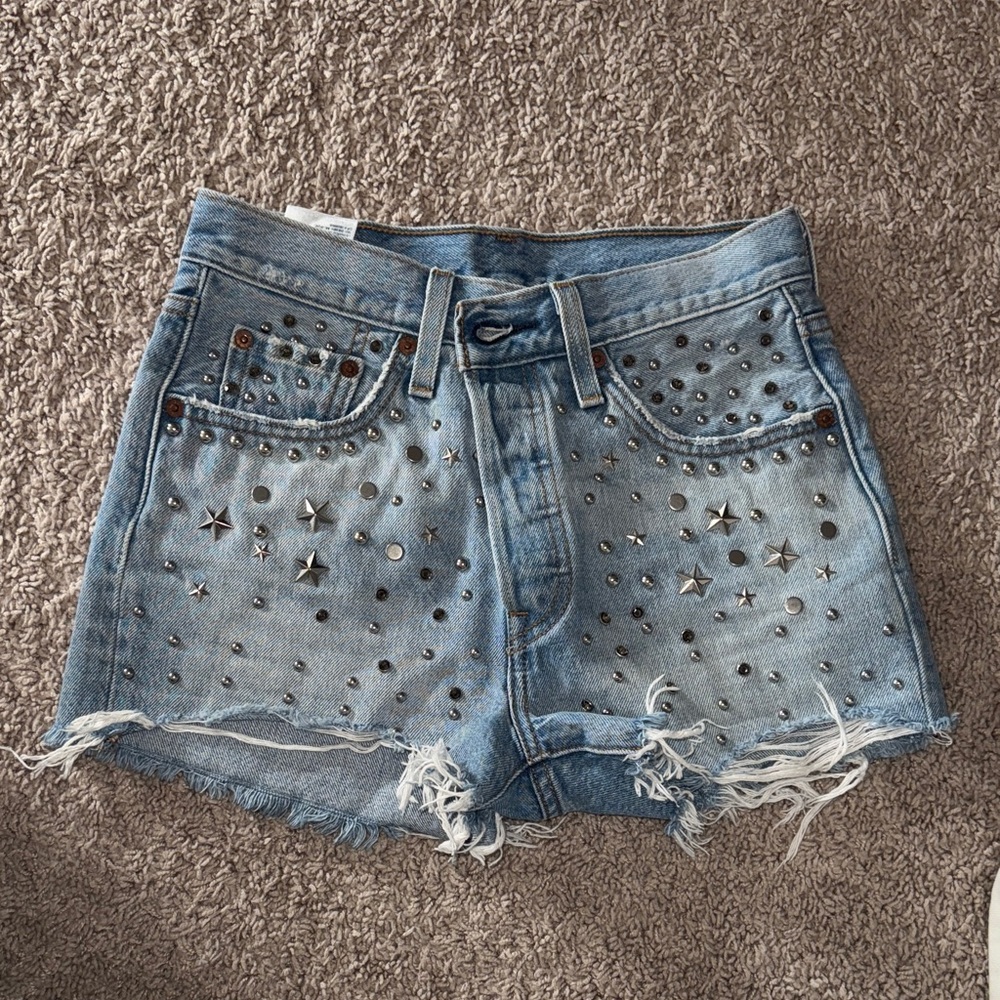 Levi's 501 Denim Studded Jean Shorts